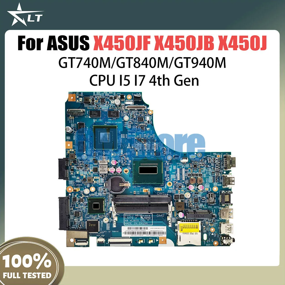 X450J Laptop Motherboard For ASUS X450JB X450JF X450JN A450J SV41JV Mainboard I5 I7-4th GT840M LVDS-EDP V2G