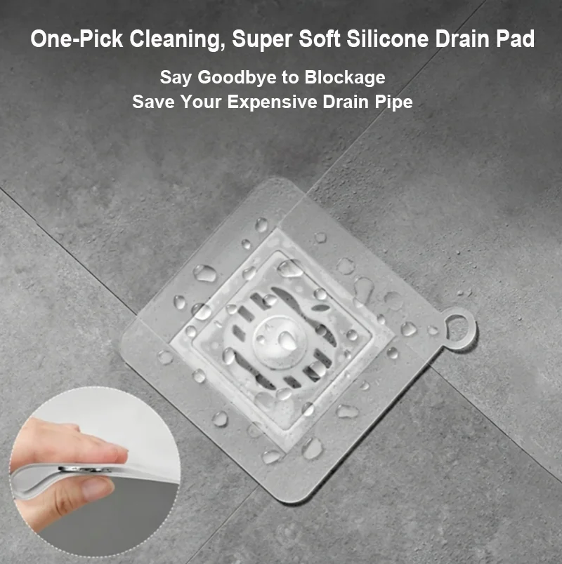 Flexible Silicone Drain Hair Trap Mat Deodorant Insect-proof Sink Drain Cover Block Hair Prevent Pipe Clog Bathroom Accessories