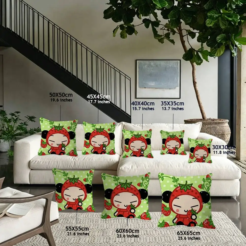 P-Pucca Couple art cushion cover soft Pillow Case for Sofa Living Room Home office Decor Protective Covers