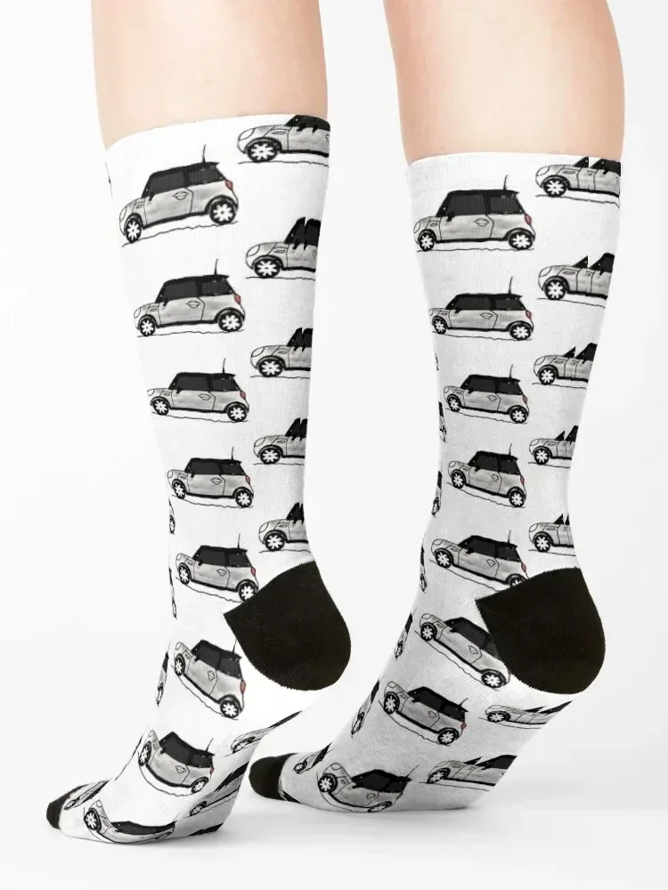 MINI 2-Door Hardtop - Pepper White Socks christmas stocking halloween Socks Man Women's