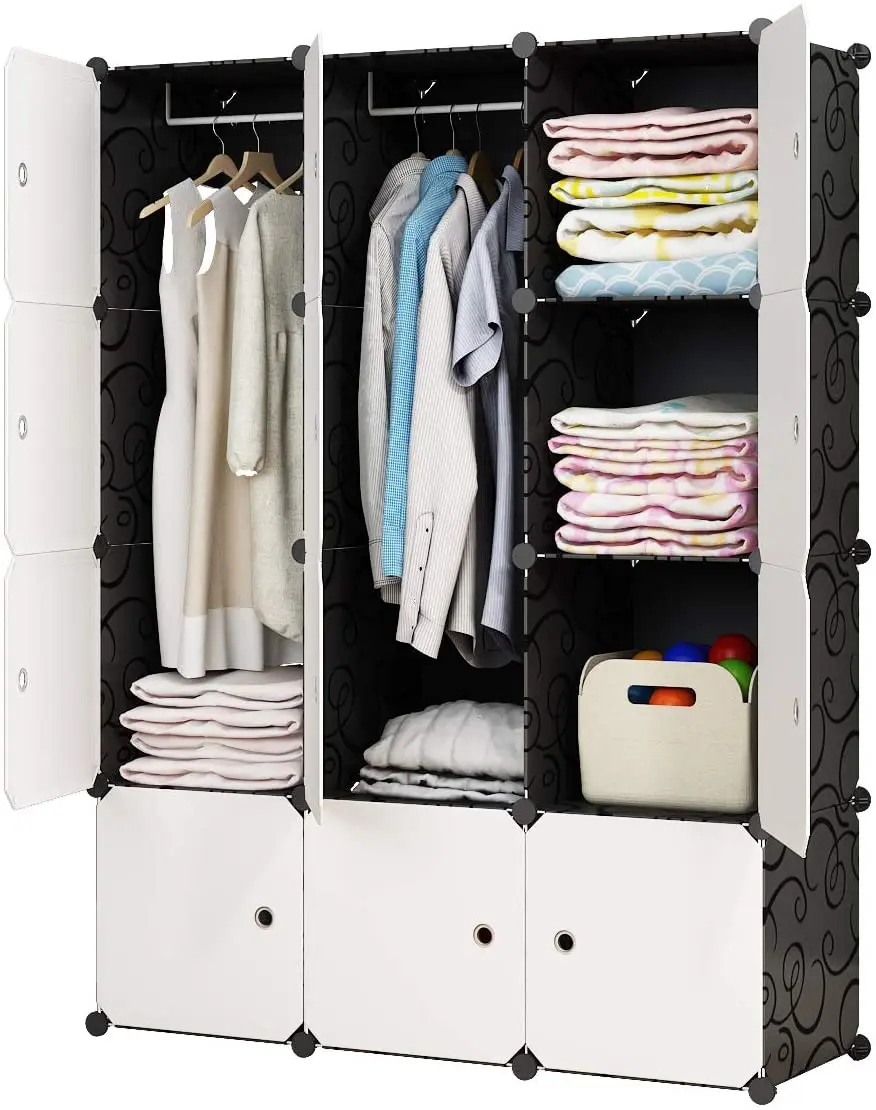 

Foldable Wardrobe Shoe Cabinet，Home Furniture Plastic Cube Craft Design DIY Cabinets For Sale Bedroom Storage Wardrobe