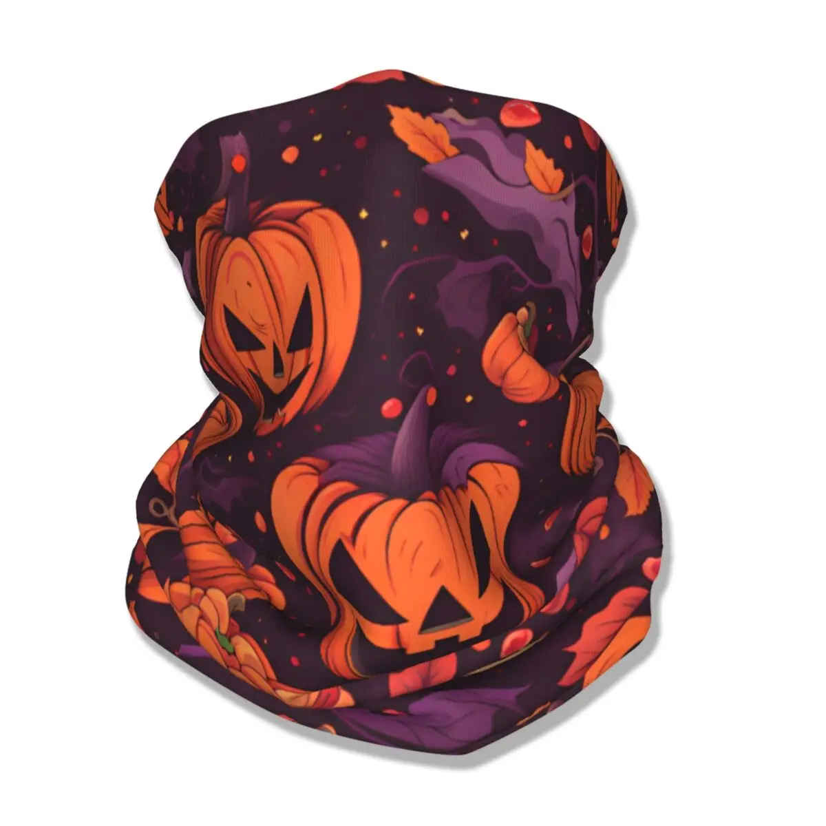 Pumpkins Halloween Bandana Neck Gaiter Printed Wrap Scarf Warm Headband Outdoor Sports Unisex Adult Washable