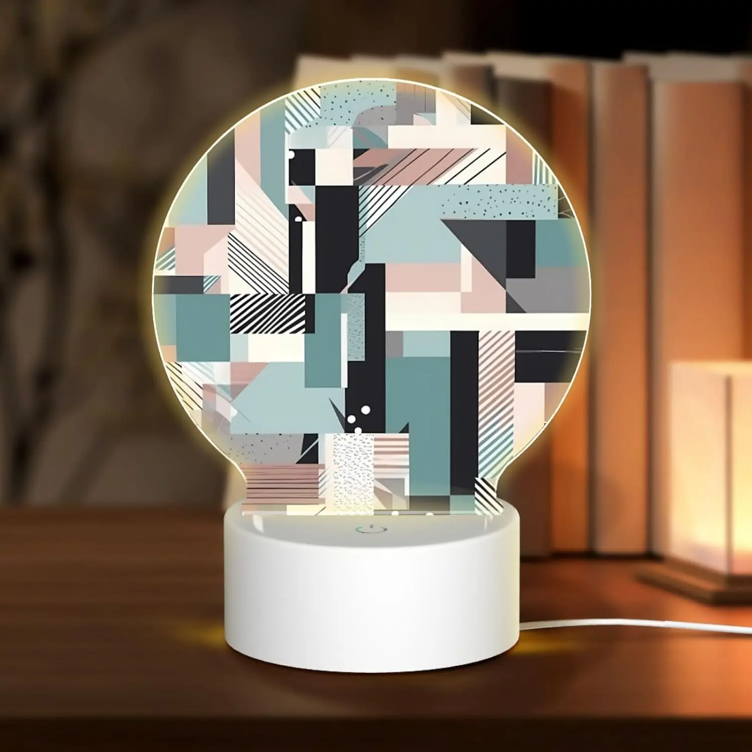 Acrylic Night Light Patterns of Different Shapes LED Night Lamp Modern Acrylic Nightlight for Bathroom Bedroom Restaurant Bar Decor