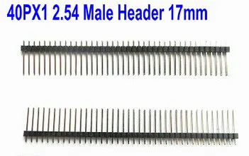 200pcs 2.54mm Single Row Male  Pin Header Connector 1x40Pin   15MM 17MM 19MM 21MM 25MM Pin Length