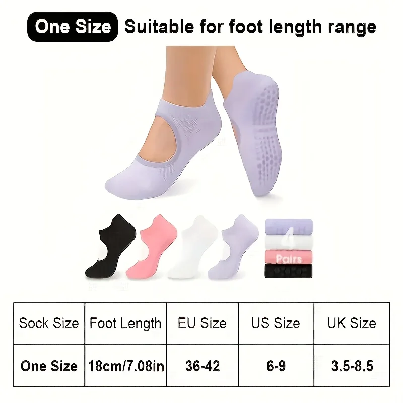 Backless Non-slip Fitness Pilates Socks Cotton Women Sport Yoga Socks Ballet Dance Slippers Barefoot Sock Workout for Gym