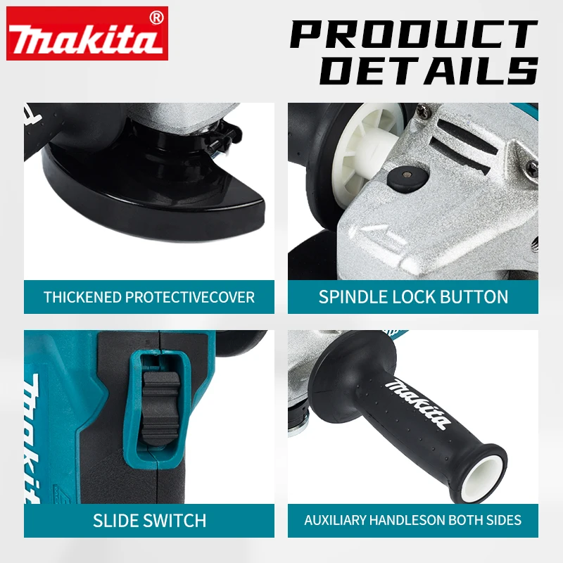 Makita DGA404 125mm smerigliatrice smerigliatrice strumento Wireless 18V utensili elettrici smerigliatrice elettrica smerigliatrice angolare