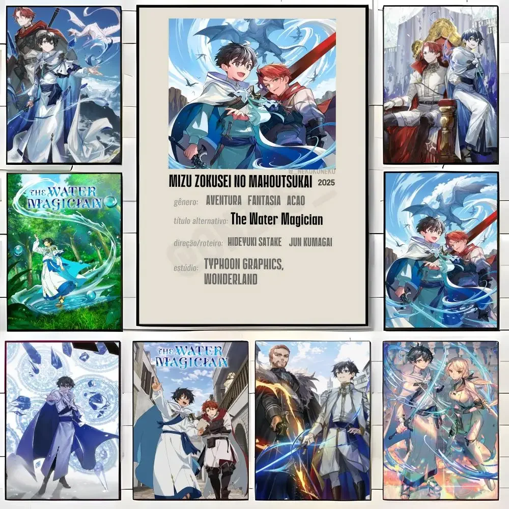 Anime T-The Water Magician Poster Self-adhesive Art Waterproof Paper Sticker Coffee House Bar Room Wall Decor