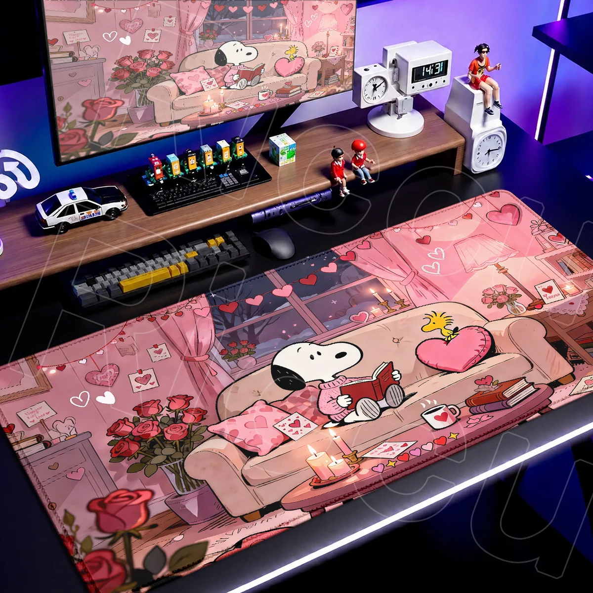 S-Snoopys Dog Cute Wallpaper Pattern Mousepad E-sport Gamer Cabinet Rug Large Laptop Keyboard Mat HD Printing Office Accessories