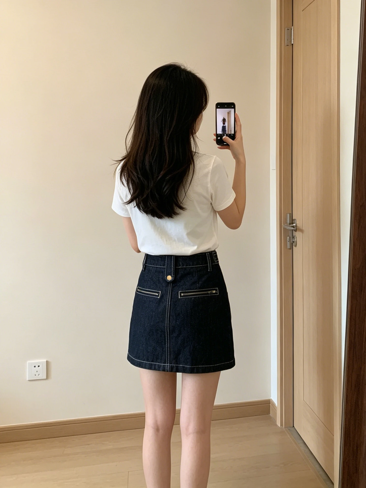 

Retro Korean Style Zipper Denim Skirt Women's Summer Casual Short Skirts High Waist A-Line Skirts for Young Girls