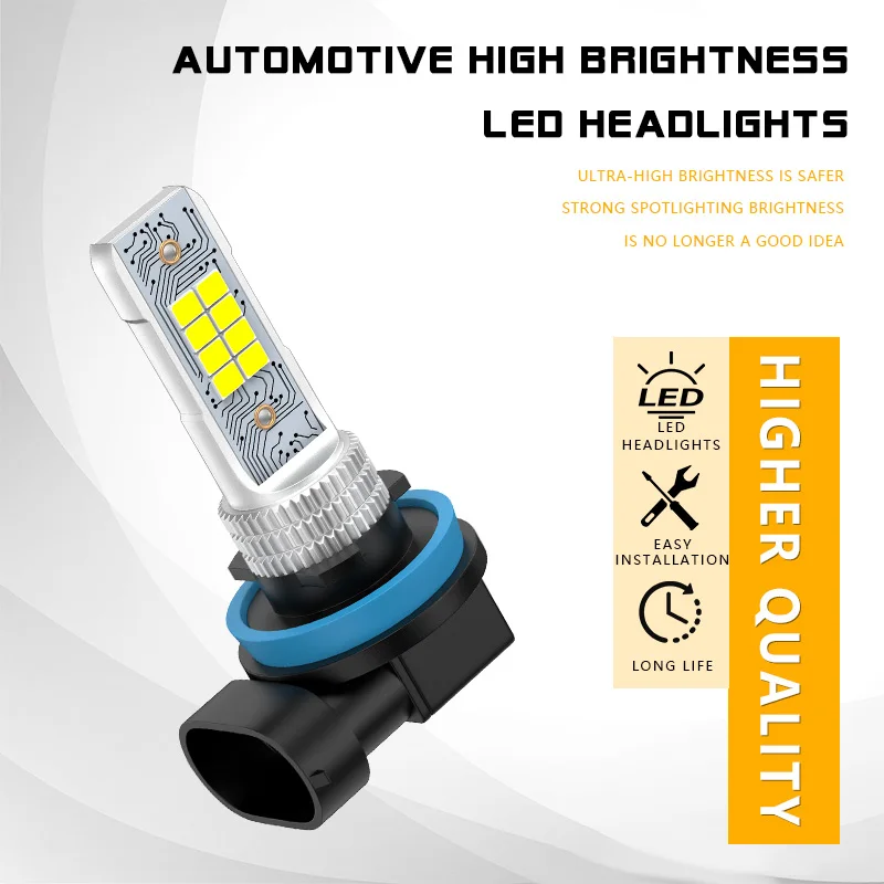 2pcs H11 H8 LED Light H16 JP 9005 HB3 9006 HB4 Led Car Fog Light Bulbs DRL Auto Driving Running Lamps 12V 5100K White