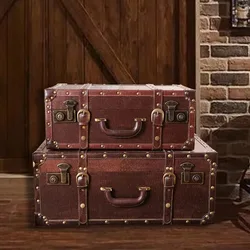 Vintage Suitcase PU Leather Travel Bag Large Capacity Durable Carry Case Eco-Friendly Board Material for Travel Organization