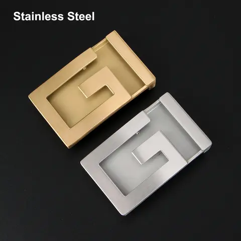 Sogefimen 39mm Width Stainless Steel Belt Buckle High Quality Smooth Metal Buckle G Fashion Jeans Accessories Gold Silver