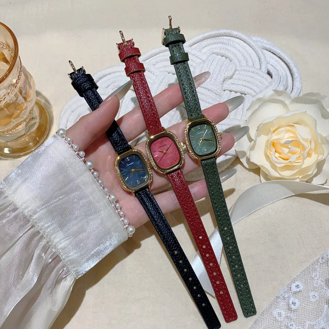 

SUNLIFEX модные квадратные женские часы брендовые женские кварцевые наручные часы простые женские часы с кожаным ремешком Relogio Feminino