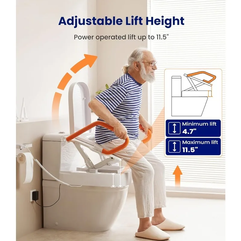 رافعة مقعد كهربائي، مقعد مرتفع كهربائيًا، رافعة مقعد تعمل بمقابض، مقعد رفع المرحاض لكبار السن، Su
