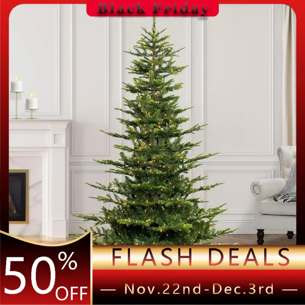 7.5 Foot Pre-Lit Aspen Fir Artificial Christmas Tree with 700 UL Listed Clear Lights Green