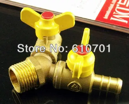 Connection Brass Tee Gas Ball Valve Plumbing Fittings Y Type 1/2