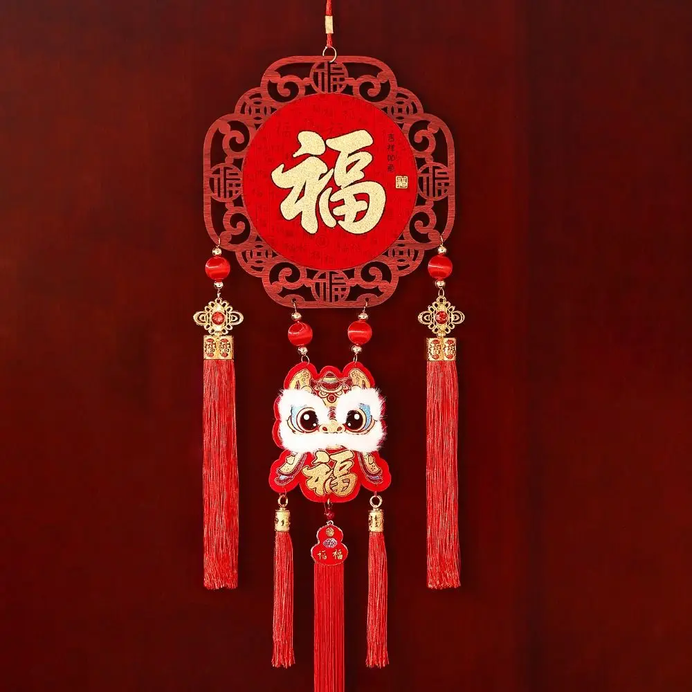 

Flocking Chinese Lucky Character Pendants Traditional Creative New Year Fu Character Pendants Festive Atmosphere with Tassel