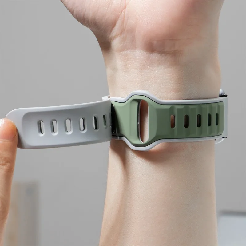 حزام سيليكون رياضي لهاتف Samsung Galaxy Fit 3 حزام سيليكون بلونين لملحقات حزام الساعة Samsung Galaxy Fit3 القابلة للاستبدال