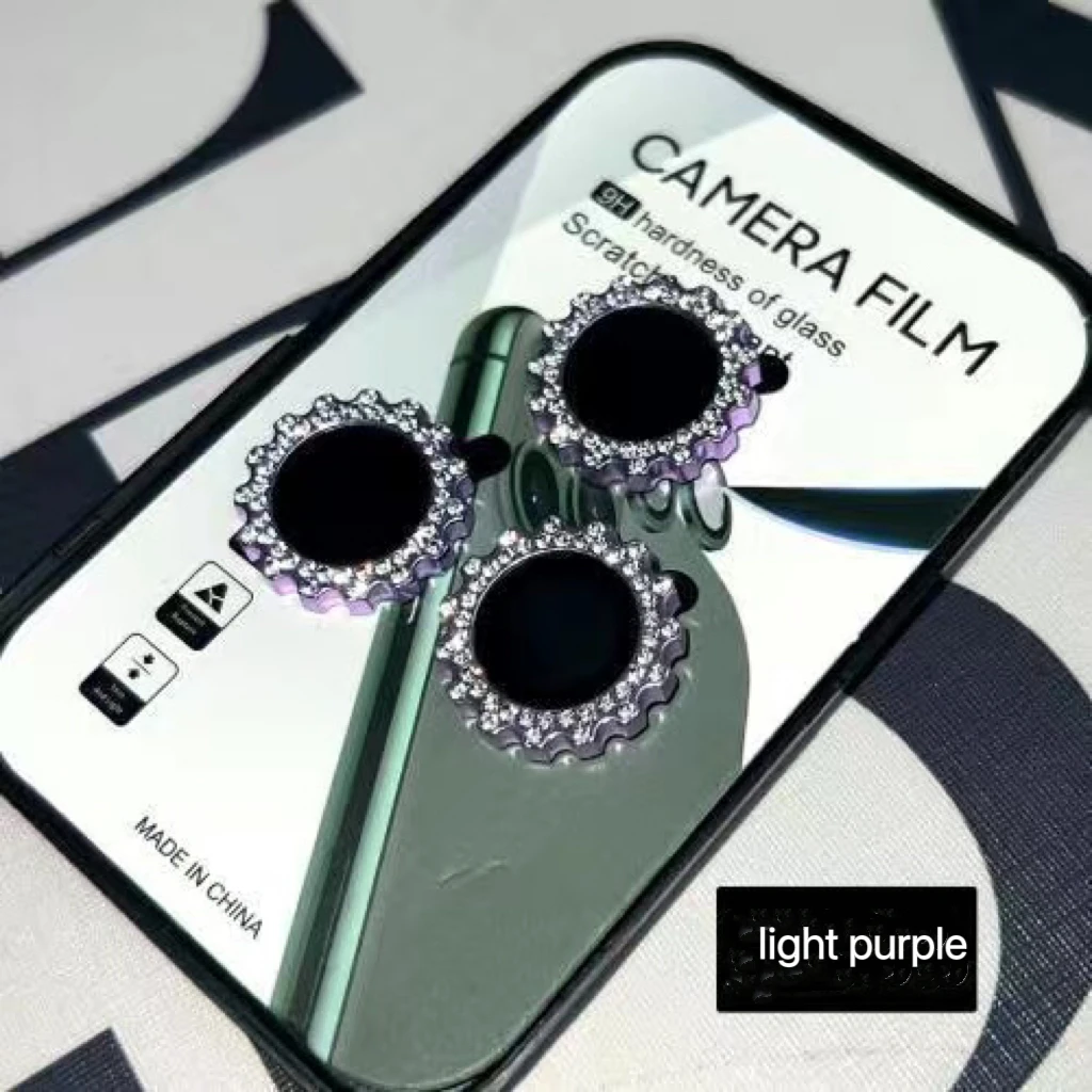 2-3Pcs For iPhone 15 16Pro Max 14Plus Diamond Ring Lens Protector Cover For iPhone 16 14 ProMax Lens Glass
