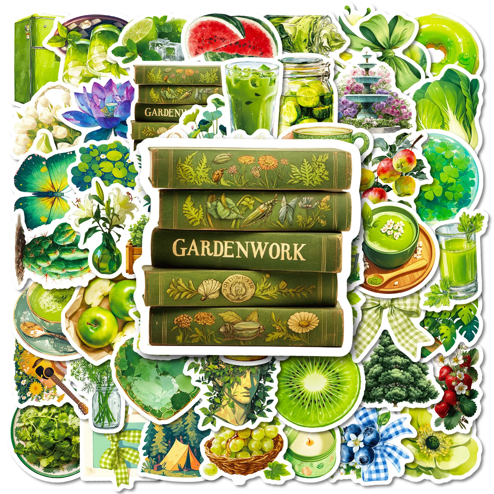 

10/30/56Pcs New Green Health Lifestyle Mix Match Graffiti Stickers DIY Skateboard Guitar Laptop Hand Tent Material Sticker