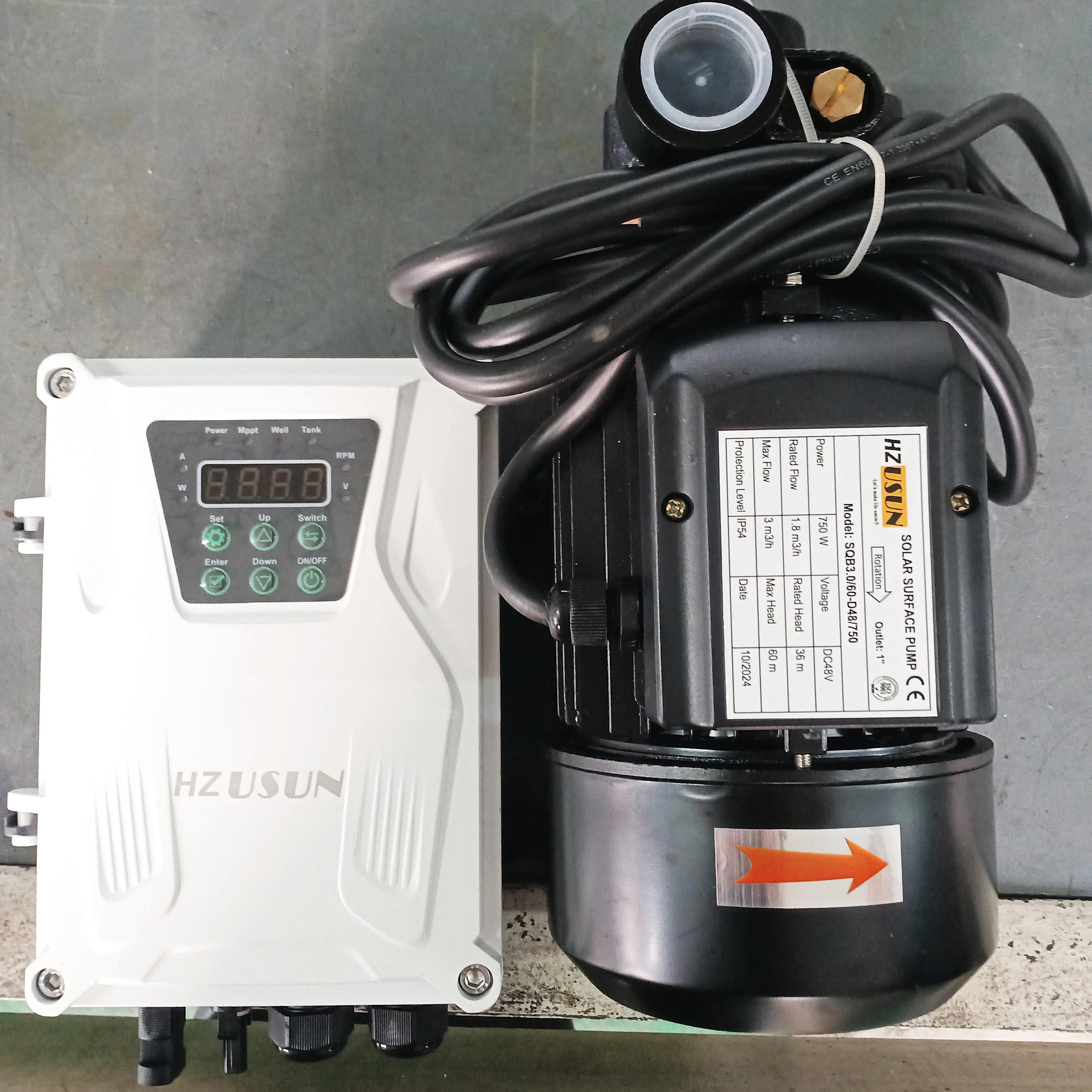 

HZUSUN 1HP солнечный поверхностный водяной насос цена Филиппинские периферийные устройства постоянного тока на солнечной энергии высокого давления 1-дюймовый бустерный насос QB + контроллер