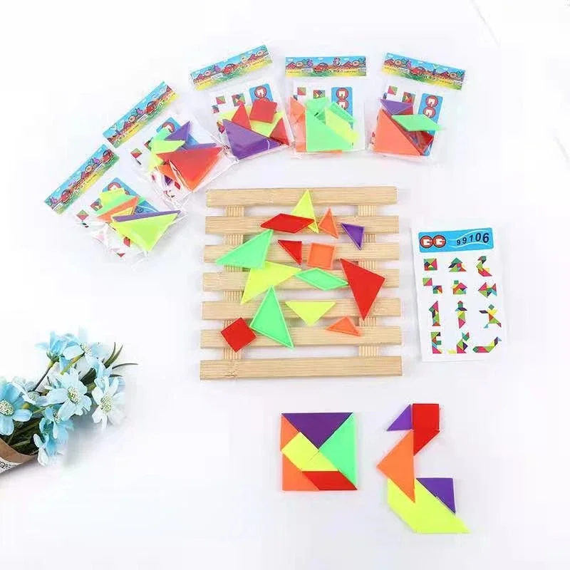 Mini Tangram Puzzles for Kids, Parent-Child Games Toys, Baby Shower, Birthday Party Favors, Pinata Filler Party Favors, 10 Packs