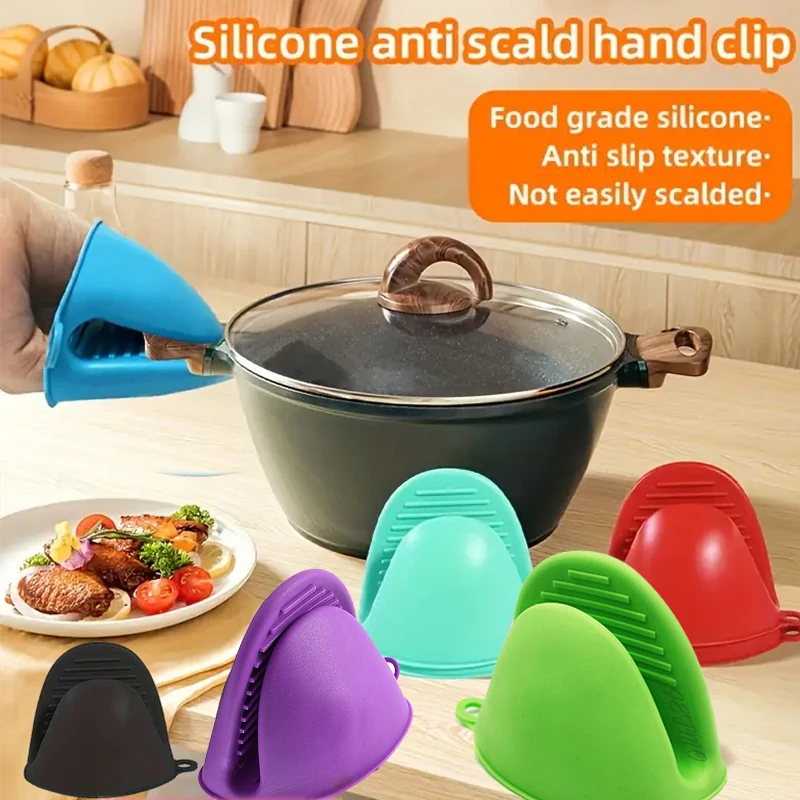 

1 Pairs Oven Mitts Silicone Heat Resistant Clip Gloves Anti-scalding Non-slip Gloves Clip Pot Holders Baking Kitchen Utensils