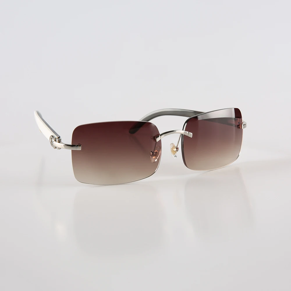 

Men Sunglasses Women Rimless Square Vintage Polarized Classic Sunglass Men Luxury Fashion Glasses Handmade Horn Eyeglasses