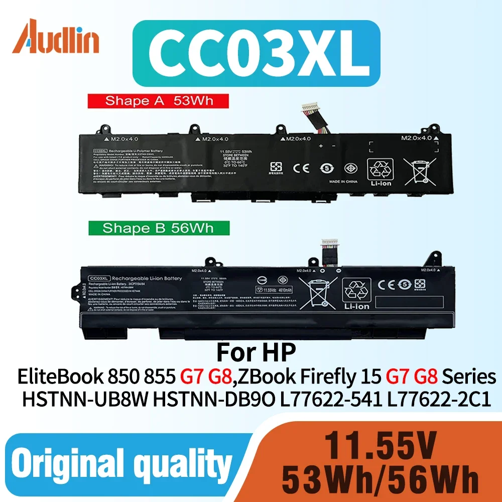 

CC03XL L77991-005 Laptop Battery fo HP EliteBook 850 855 G7 G8 ZBook Firefly 15 G7 G8 Series HSTNN-UB8W HSTNN-DB9O L77622-541