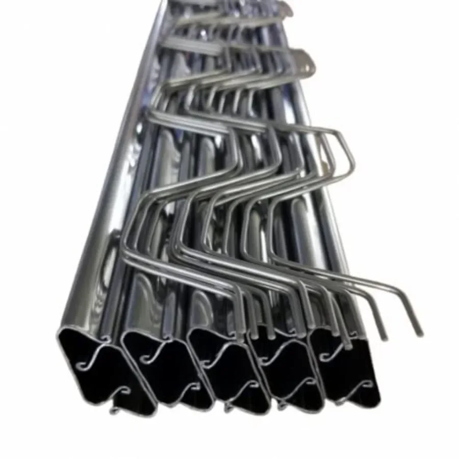 Greenhouse application: Steel spring wire lock channel bundle, 6.5 ft, silver-gray, corrosion-resistant for polyethylene film o