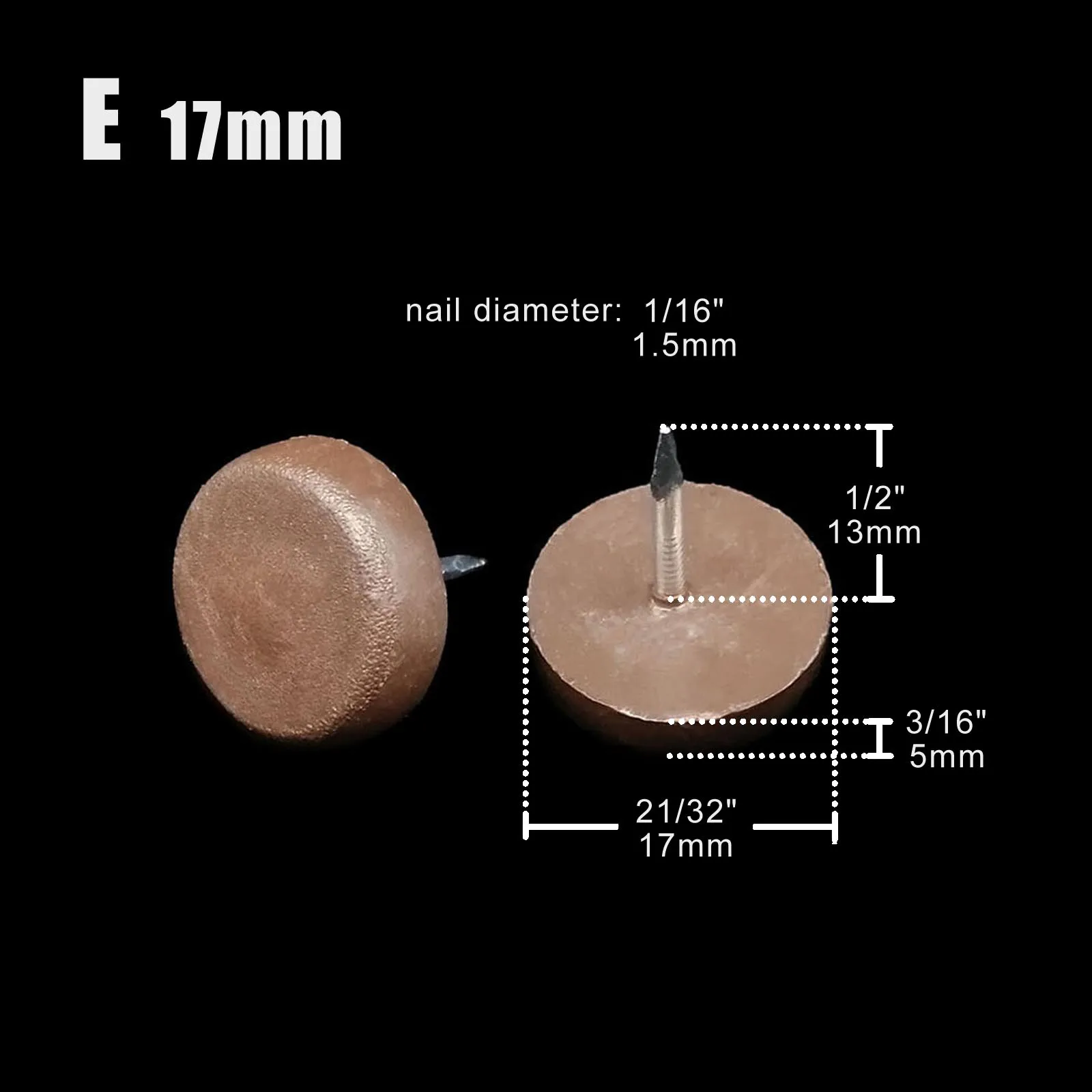 4/32 Stück Möbel Stuhl Tischbein unten Füße Glide Slide Decke Holzbodenschutz stumm kein Lärm Nagel auf 16/20/24/28/30 mm – Detail 5