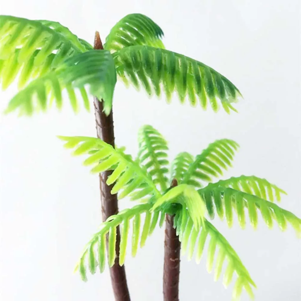 

48pcs Mini Coconut Tree Landscape Plastic Palm Decor for DIY Terrariums Micro Garden Moss Fairy Decoration