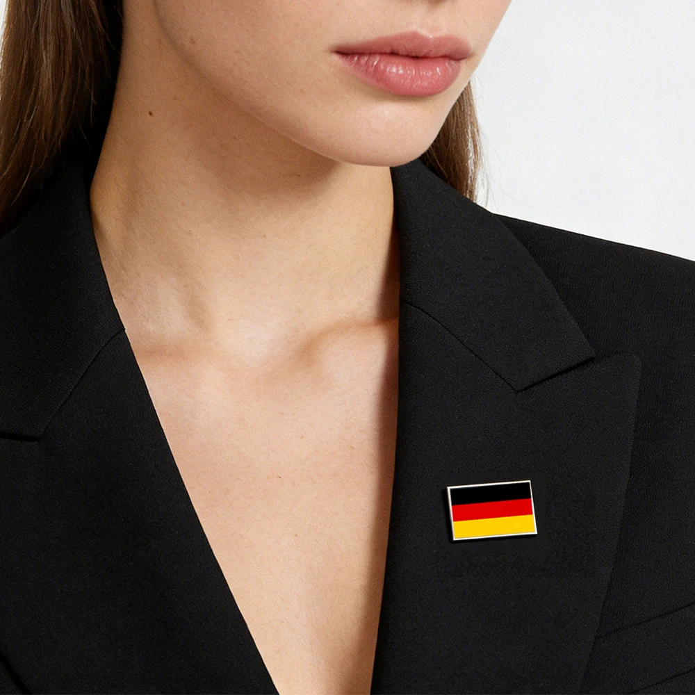 Edelstahl-Rechteck-Flaggenbrosche für Damen und Herren, Argentinien, Brasilien, Deutschland, Frankreich, Spanien, USA, Abzeichen-Pin-Accessoires – Detail 1