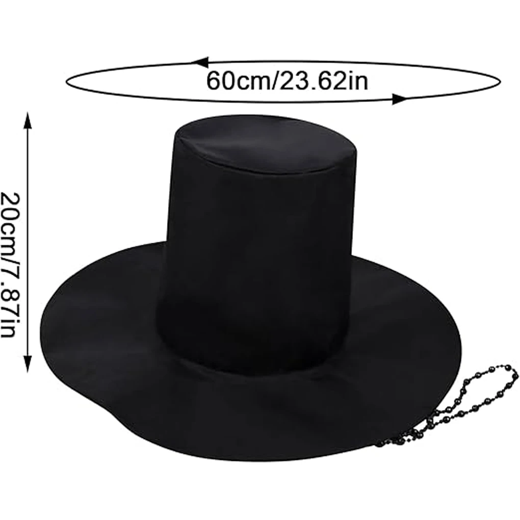 Cappello nero unico per cosplay Cappello cosplay nero stile hip-hop per donne uomini adolescenti Oggetti di scena di Halloween Accessorio per costume unico