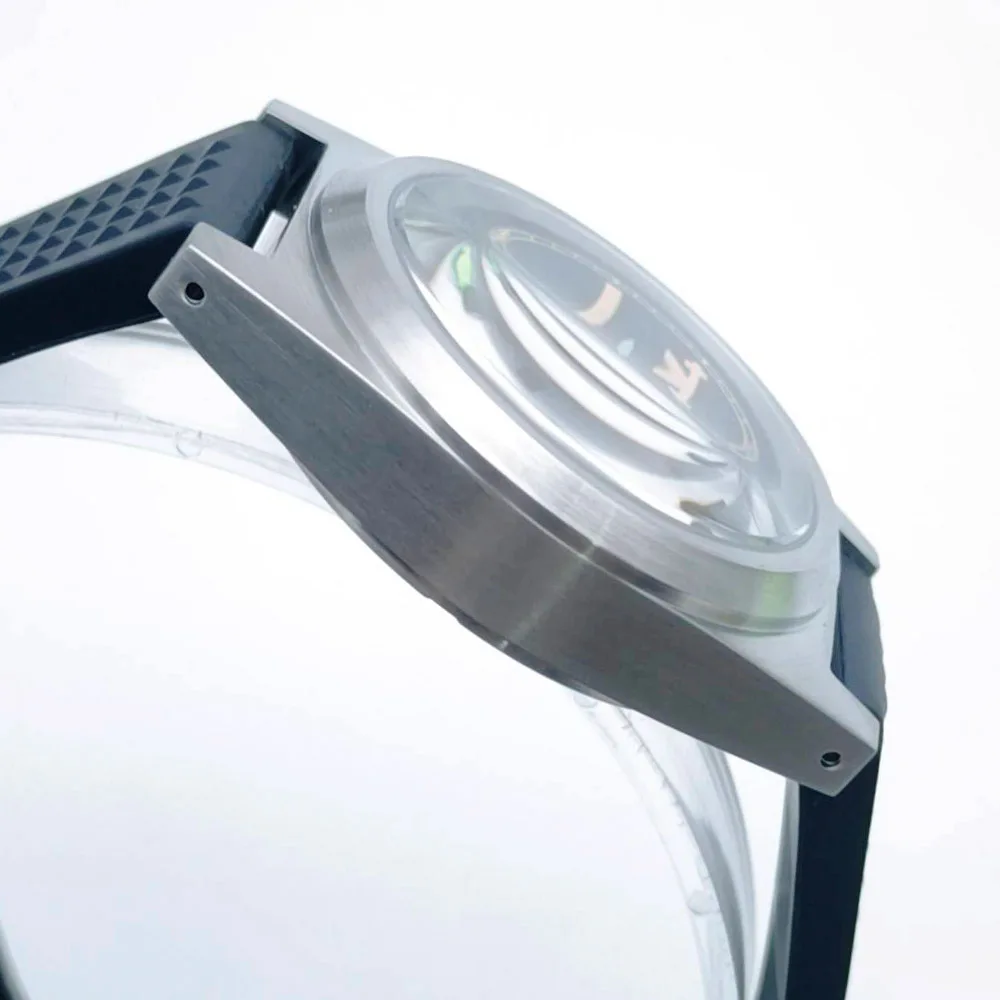 ساعة NH35 للرجال مقاس 38 ملم 316L من الفولاذ المقاوم للصدأ المصقول ساعة غواص معقمة C3 قرص مضيء زجاج الياقوت #5