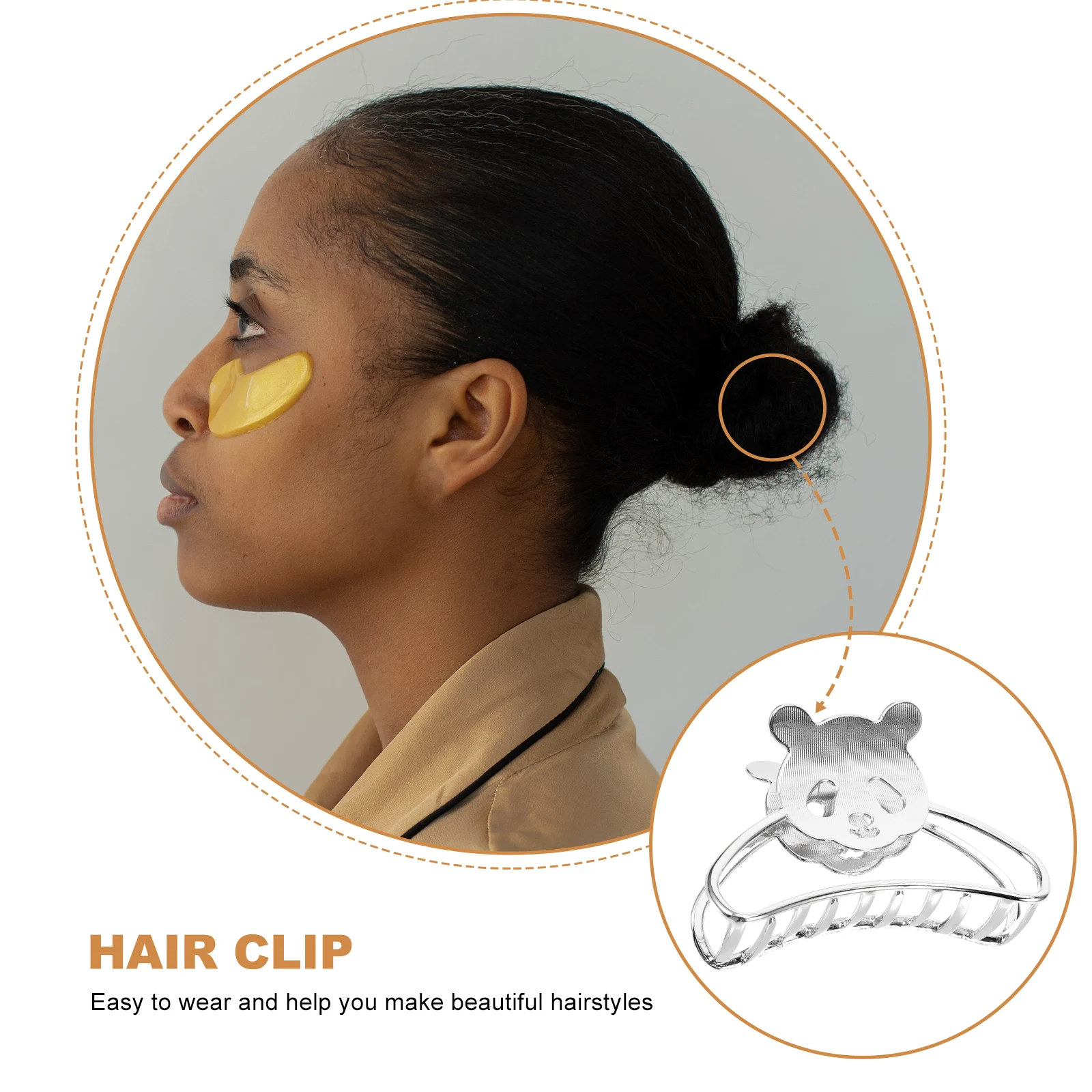 

1pc Metal Hair Claw Cartoon Panda Clips Durable Long Term Use Easy Wear Beautiful Hairstyles Accessories Women Girls Hairpin