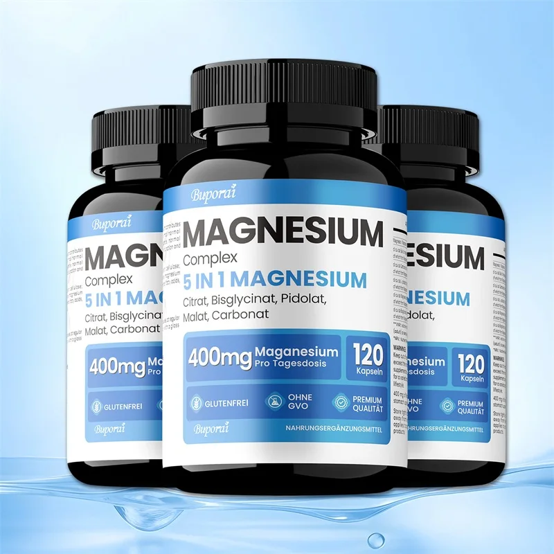 Magnesium Complex Capsules - for Muscle, Immunity, Sleep, Nerve and Energy, High Absorption, Vegetarian, Non-GMO