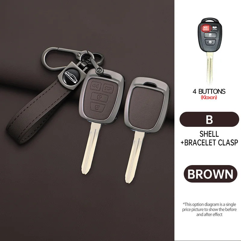 Zinc alloy leather TOY43/TOY47 2/3/4Buttons Remote Key Shell For Toyota Camry Avalon Corolla Matrix RAV4 Venza Yaris FOB Case
