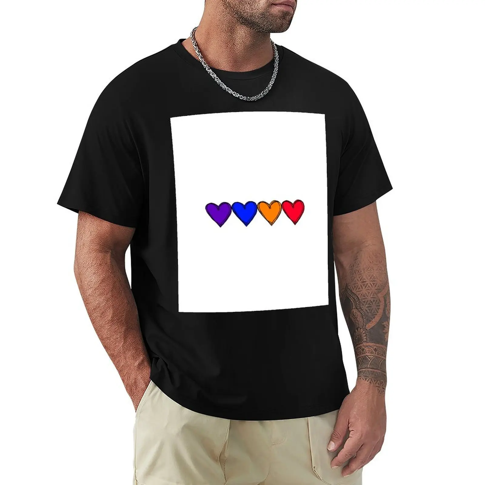 

Purple Blue Orange Red T-Shirt korean fashion for a boy plain black t shirts men