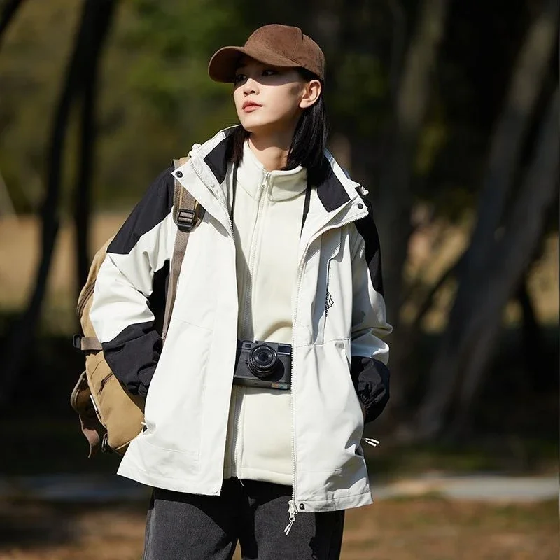 

​ Мужская и женская уличная походная куртка 3 в 1, трансформируемая ветрозащитная водонепроницаемая куртка для осенне-зимнего альпинизма ​