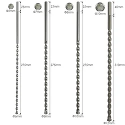 300mm Extra Long Masonry-Concrete Drill Bit Triangle Shank 6/8/10/12/16mm Drilling Bits For Penetrating Wall Power Tool