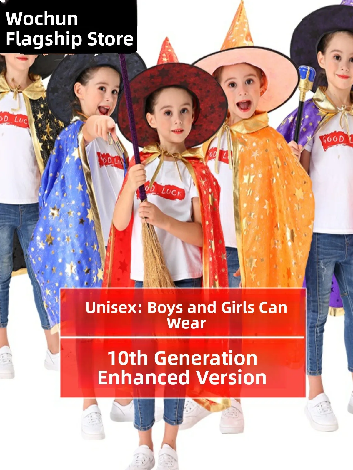 عباءة طالب للهالوين، زي ساحرة للجنسين، ملابس أداء لرياض الأطفال وعروض المسرح