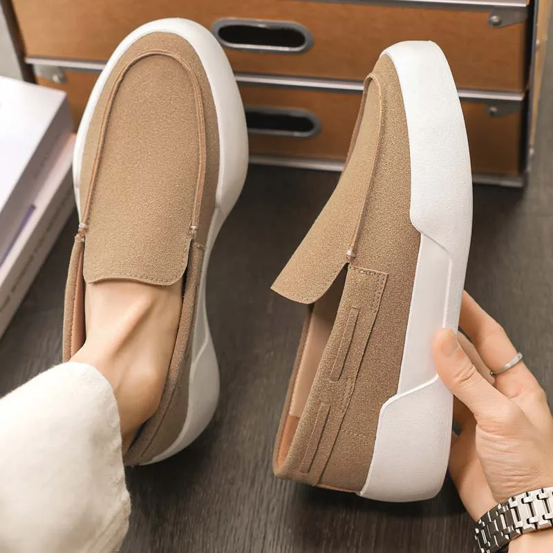 Men's Shoes Retro Suede Casual Shoes Classic Slip on Loafers Comfortable Driving Shoes Men's Casual Loafers Zapatos De Hombre