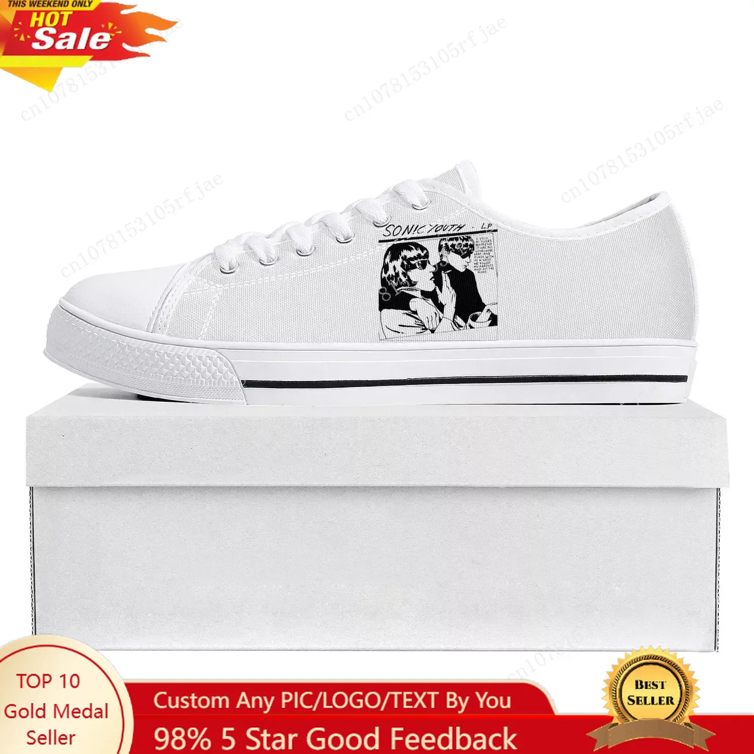 Sonic Youth Rock Punk Low Top High Quality Sneakers Mens Womens Teenager Canvas Sneaker  Prode Casual Couple Shoes Custom Shoe