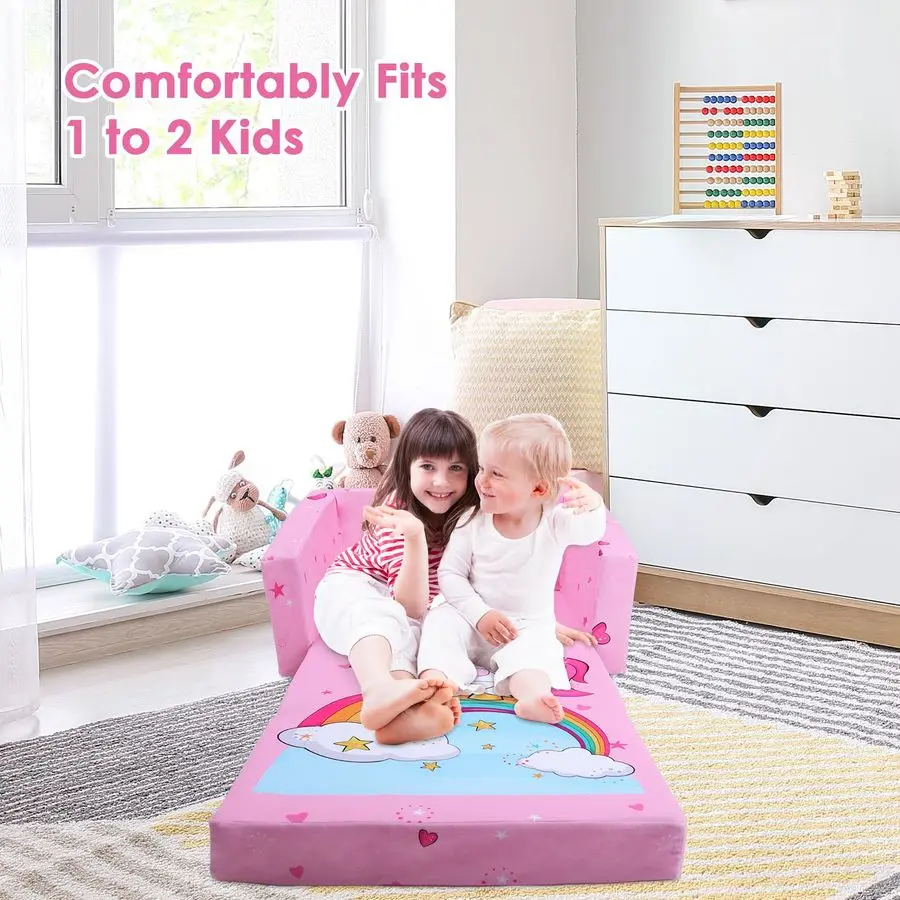 أريكة أطفال قابلة للطي 2 في 1 أرائك قابلة للتحويل للأطفال إلى أريكة قابلة للطي للأطفال الصغار لغرفة اللعب وغرفة النوم وغرفة المعيشة