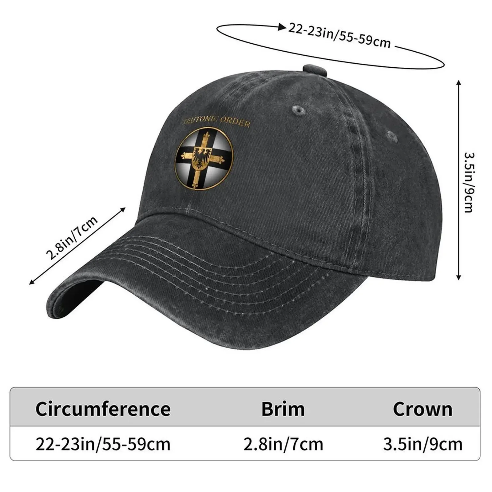 New Teutonic Order Symbol - Teutonic Cross Heraldry - Medieval History - Teutonic Knights Baseball Cap Golf Cap Male Women's