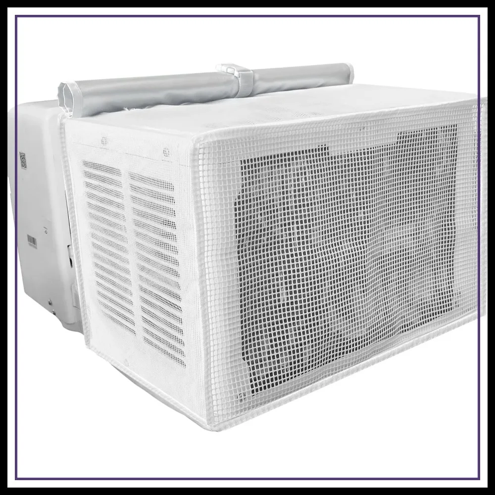 

U-Shaped Window AC Cover: PVC Mesh for 8000-12000 BTU Units, Bug Screen & Rain Guard