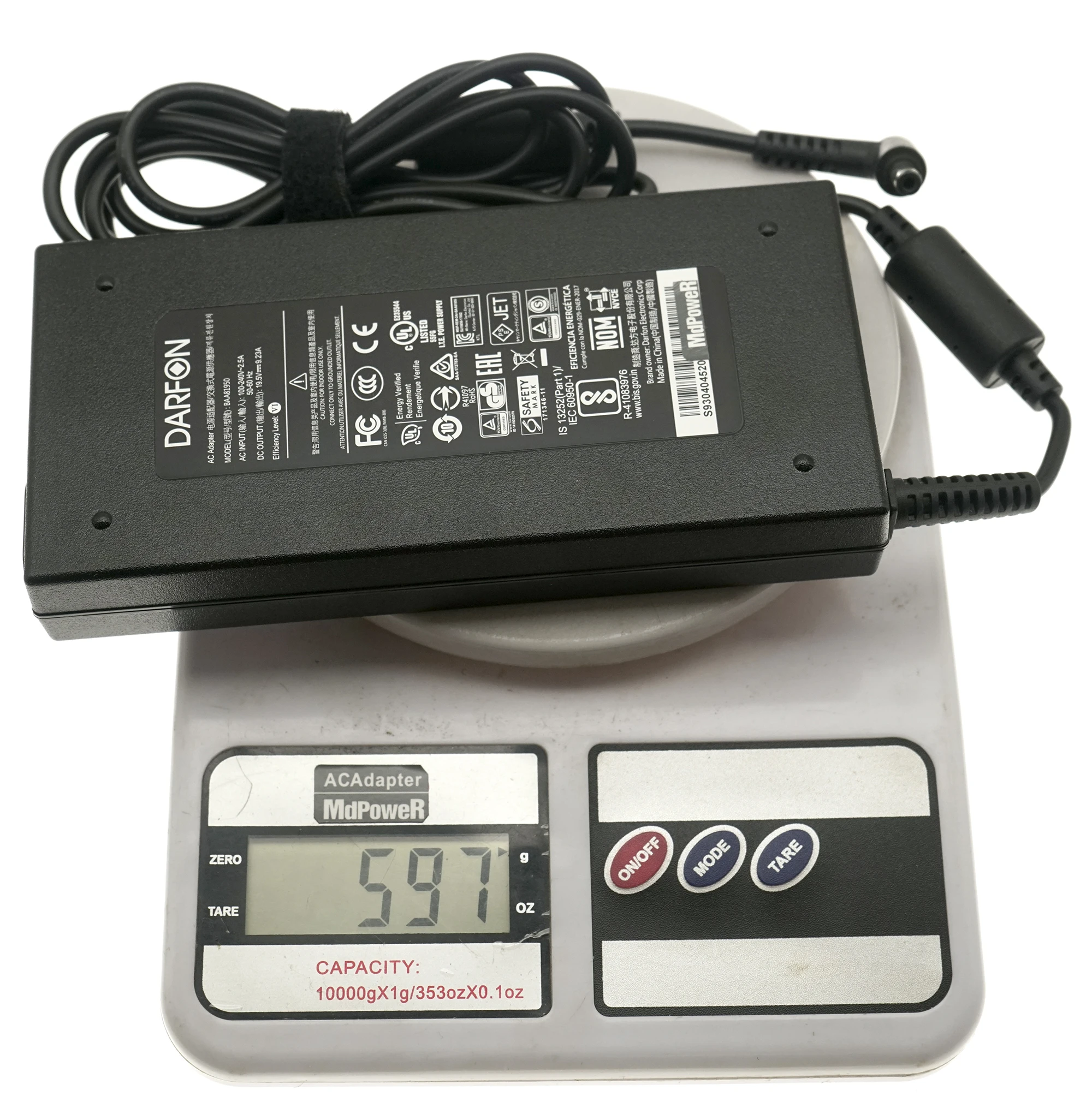 

DARFON BAA81950 19,5 В 9,23 А 180 Вт 5,5x2,5 мм Зарядное устройство переменного тока для MSI GE63VR GS73VR GF65 GF75 GS63 GS65 Блок питания