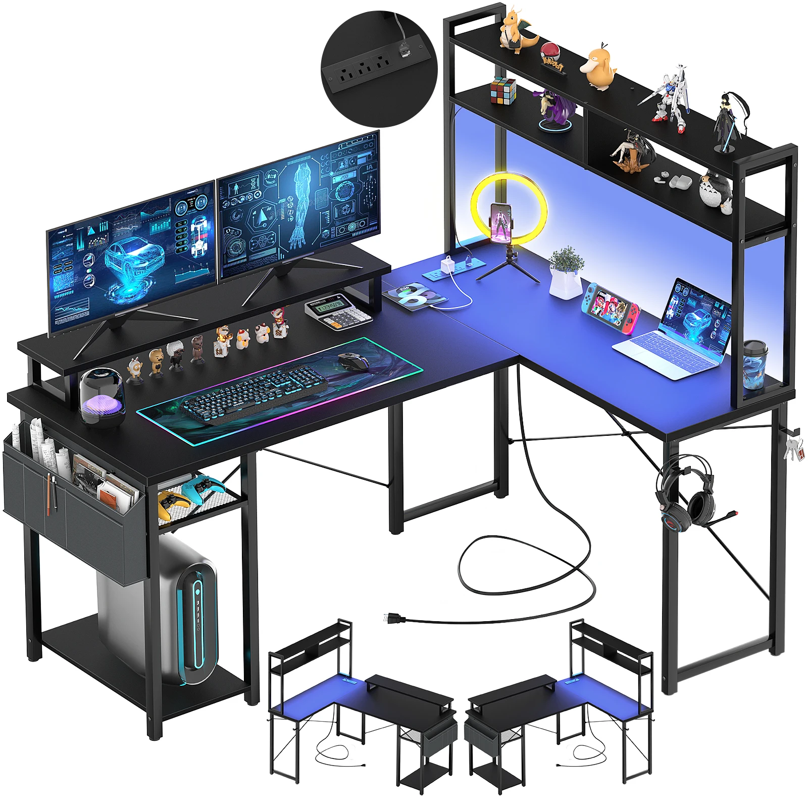 Headphone Stand Desk - Aheaplus Scrivania da gaming piccola a