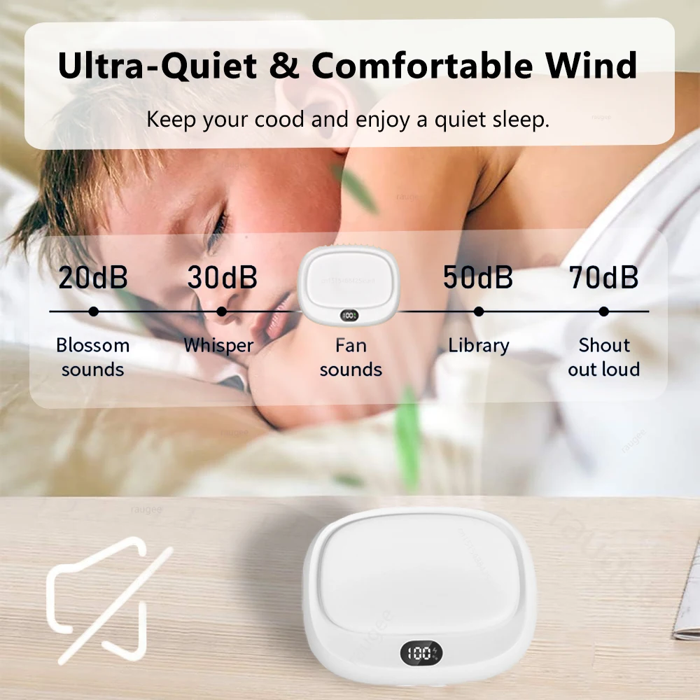 Ventilador de cintura portátil recarregável mini pendurado pescoço ventilador 5 velocidade ajustável ao ar livre ventilador de cintura portátil mini pessoal pequeno ventilador